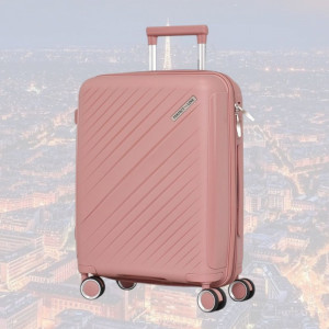 Практичен авио куфар с четири колелца, въртящи се нa 360 градуса, със заключане с шифър, полипропилен - ROSE 2333 20 инча